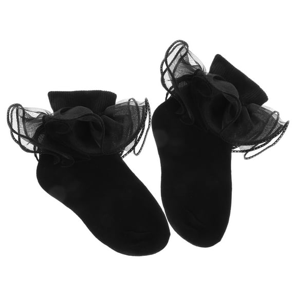 LOLIPPYY 1 Pair Girls Lace Ankle Socks Frilly Comfort For Everyday Wear