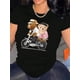 thumbnail image 1 of Women's Adorable Bicycle Bear Graphic Tee - Casual & Sporty Round Neck Short Sleeve, Comfortable Polyester Blend Summer Top with Stretch, Machine Washable, 1 of 6
