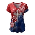 thumbnail image 4 of CONZONE Independence Day Womens T-Shirts Short Sleeve July 4Th T Shirts for Women Casual V Neck Patriotic Sequins Graphic Lightweight Tees Soft Cozy Dailywear, 4 of 4