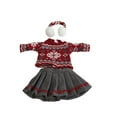 thumbnail image 2 of Burgundy and Grey Snowflake Sweater Skirt Set for 18inch Dolls | American Fashion World, 2 of 2