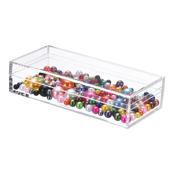 Uxcell 1 Pcs Acrylic Box with Lid, 5.9" x 2.8" x 1.4" Decorative Storage Box Jewelry Display Case for Store Snacks Candies, Wedding Festival Party Gifts, Clear(Rectangle)