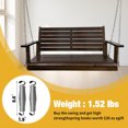 thumbnail image 3 of Innovaze 4 Ft Wooden Porch Swing with Hanging Chains, 7mm Springs, Heavy Duty 800 LBS, Deep Brown, 3 of 7