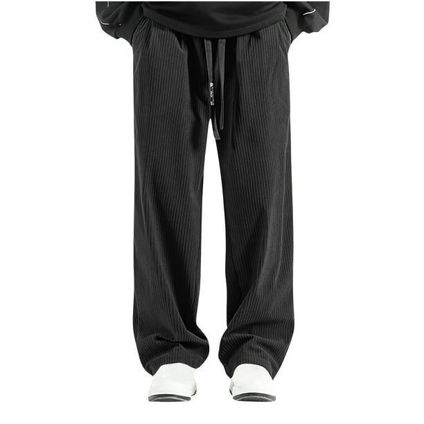 Pantalones de pana de color liso con bolsillos y pierna recta para hombre