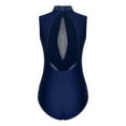 thumbnail image 2 of DPOIS Womens Sleeveless Leotard Cutout Back Bodysuit for Gymnastics Navy Blue L, 2 of 7
