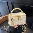 thumbnail image 4 of Rumanland Women's White Quilted Top Handle Crossbody Bag, 4 of 7