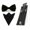 Black, variant on Men Satin Solid Color Bowtie Y-Shape Suspenders Handkerchief Pocket Square Set