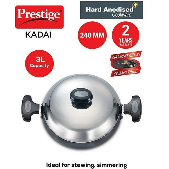 Prestige Hard Anodised Cookware Kadai Pan 3L