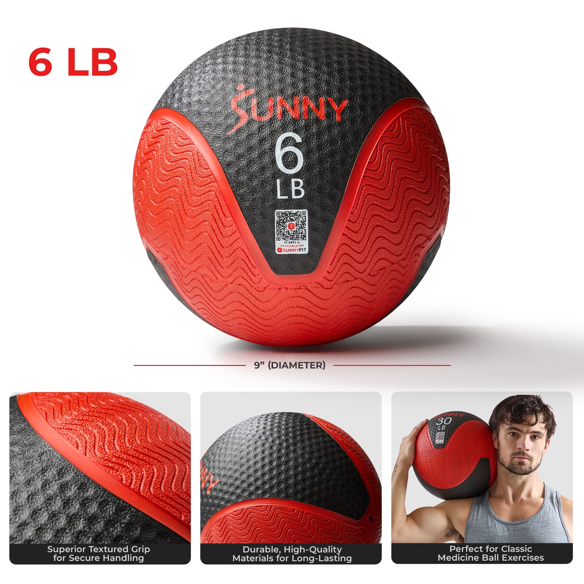 Sunny Health & Fitness Medicine Ball 6LBS - SF-EB03-6