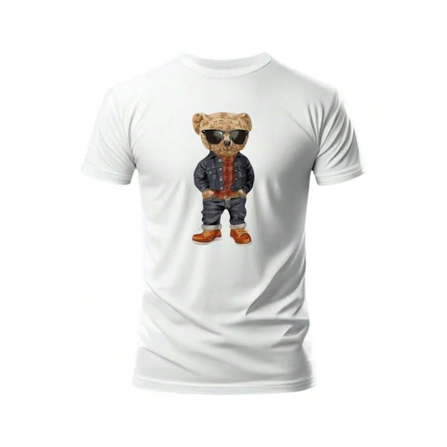 Playera De Oso Fashion Ropa Para Hombre Color Blanco Talla Grande Marca Emil SaEs