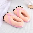 thumbnail image 2 of Big Toe Shoes, Funny Cartoon Cotton Slippers Toe Shoes, Warm Soft Slippers, Male Female Winter Cartoon Funny Indoor Warm Shoes - 11.8 x 11 inch (Pink, 1 pair), 2 of 5