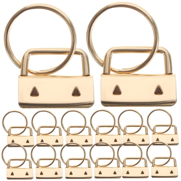 Toyvian 30Pcs Keychain Fob Hardware in Golden for Handmade Key Lanyard and Wristlet