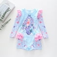 thumbnail image 6 of MEZZALL Girls Swimwear Long Sleeve Rash Guard Swimsuit With Flounce Hem For Beach Summer Swimming Sun 2-12 Years Classic Toddler Wear, 6 of 9