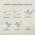 thumbnail image 2 of Carote Ensemble de 14 Pcs de Batterie de Cuisine Antiadhésive, Ensemble de Casseroles et Poêles Antiadhésives en Granit, Batterie de Cuisine à Induction, Blanche, 2 of 7