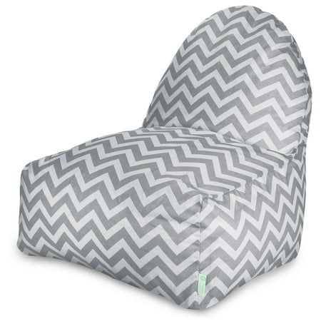 UPC 859072270558 product image for Majestic Home Goods Indoor Outdoor Gray Chevron Bean Bag Kick-it Chair 30 in L x | upcitemdb.com