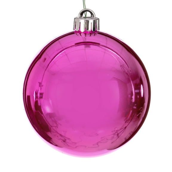 Vickerman 2.75" Hot Pink Shiny Ball Ornament, 12 per bag.