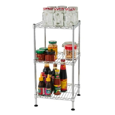 SamyoHome 12"L x 12"W x 24"H Wire Shelving Heavy Duty 3-Tier Storage Rack Shelf