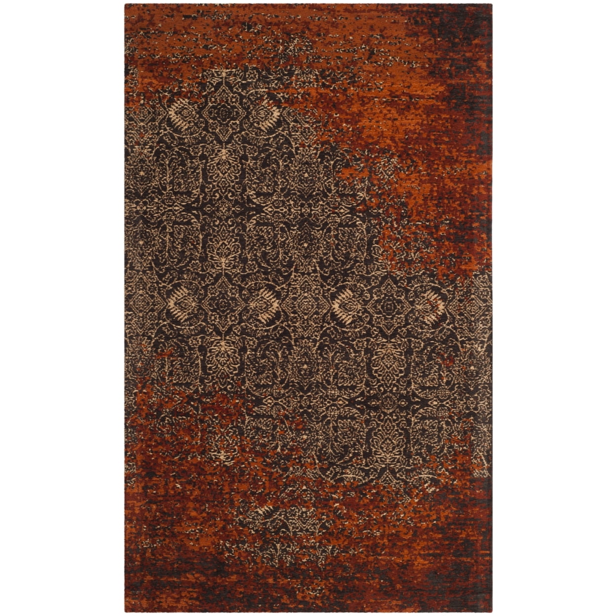 SAFAVIEH Classic Vintage Adelaide Abstract Runner Rug, Rust/Brown, 2'3" x 12'
