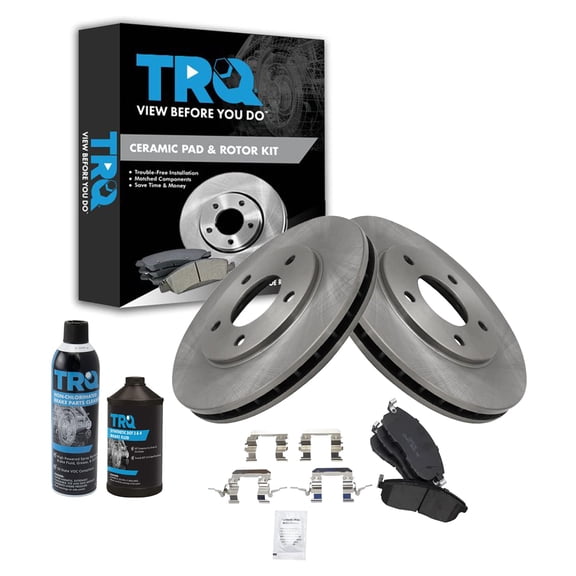 TRQ Front Brake Pad & Rotor Kit Premium Posi Ceramic w/Chemicals BKA18346 Fits select: 2013-2016 NISSAN SENTRA, 2017-2019 NISSAN SENTRA S/SV/SR/SL