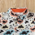 thumbnail image 4 of Toddler Baby Boy Dinosaur Short Sleeve Button Down Shirt Shorts Summer Outfits 2PCS Set, 4 of 6
