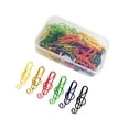 thumbnail image 1 of 100x Paper Clip Metal Office School Paperclip Craft Stationery Musical Paper Clamp with Case, 1 of 8