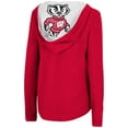 thumbnail image 3 of Women's Colosseum Red Wisconsin Badgers Catalina Hoodie Long Sleeve T-Shirt, 3 of 3