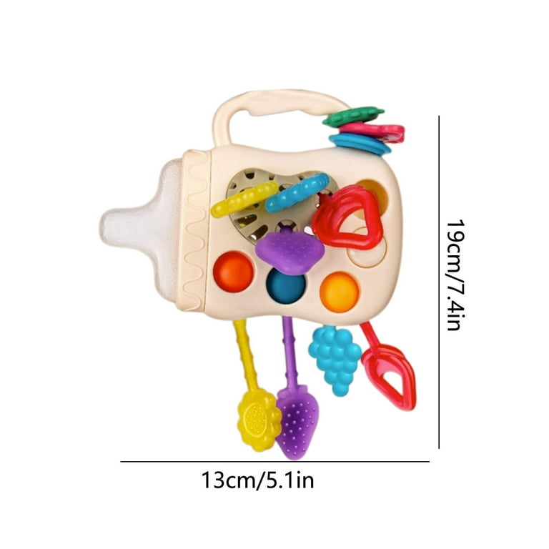 Baby Montessori Sensory Toys for 6-12 Months, Colorful Pull String