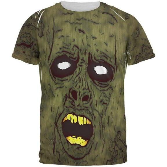 Halloween Dirty Ugly Zombie Face All Over Mens T Shirt Multi 2XL