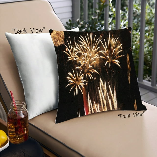 Ahgly Company Games Fireworks Coussin d'Extérieur, 18 Pouces par 18 Pouces