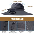 thumbnail image 2 of ASTRAEA Solar Fan Hat, Wide Brim Sun Hat with 2 Solar Fan, UPF 50+ Fishing Hat for Men Women, Outdoor Bucket Cap for Hiking Camping Fishing, Grey, 2 of 10