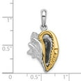 thumbnail image 2 of FJC Finejewelers 925 Silver and 14k Yellow Gold  3D Conch Shell with Accent Charm 28 x 14 mm, 2 of 7