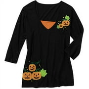 Seasonal Women's Plus-Size Halloween 2fer Top