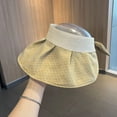 thumbnail image 3 of SikaFu Switching Grass Editing Sunscreen Hats Female Summer Outdoor Anti -Ultraviolet Sun Hat Fashion Big Eaves European Roots Empty Top Hat, 3 of 4