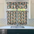 thumbnail image 3 of Kitchen Curtains 36 Inch Short - 3 Panel Set, Rod Pocket Window Curtain with Tropical Leaf Botanical Print, 100% Polyester for Farmhouse, Cafe, Kitchen, Bedroom, Easy Wash, 3 of 6