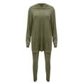 thumbnail image 4 of Delayuji Women's 2 Piece Pajamas Sets Outfits Ribbed Knit Set Lightweight Tops and Stretchy Leggings Pants Sets Loungewear Sleepwear, 4 of 5