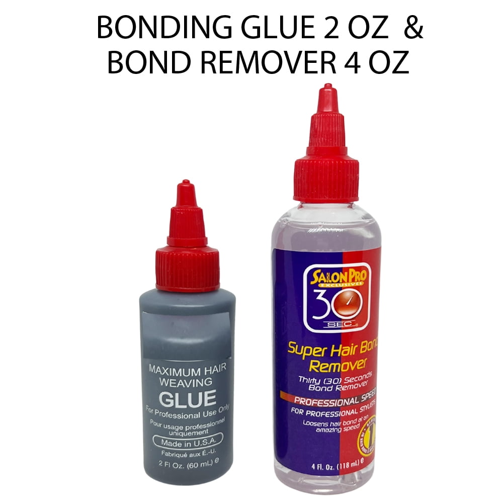 Ebo Hair Bonding Glue 2 Oz & Salon Pro 30 Second Hair Bond Remover 4 Oz