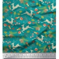 thumbnail image 1 of Soimoi Moss Georgette Fabric Leaves & Reindeer Animal Print Sewing Fabric Yard 42 Inch Wide, 1 of 1