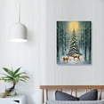thumbnail image 3 of Creowell  Winter Tree Snow Scene Wall Art Christmas Tree Canvas Picture Two Elk Deer Hunting Poster Prints Christmas Artwork for Home Decor Framed (Christmas 16x20 Inch), 3 of 3