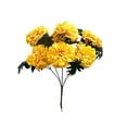 thumbnail image 2 of Faux Marigold Artificial Flower 7 Head Chrysanthemum Fake Flower for Vase Centerpiece - Cloth Fabric Floral Stems for Living Room Dining Table Home Decor Wedding Party Arrangement, 2 of 6