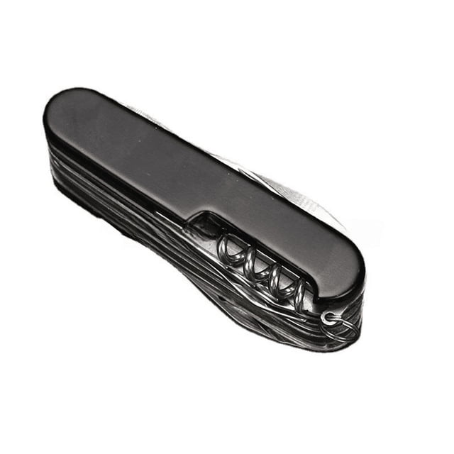 17 cuchillo plegable multifuncional negro abierto, cuchillo plegable para exteriores, cuchillo militar de regalo, cuchillo multiusos, cuchillo Yangjiang