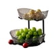 thumbnail image 1 of Wosthever Frutero grande de plástico de tres niveles y niveles con soporte de hierro para cocina, cuenco para frutas y verduras. Mostrada Color gris de 2 cuadrículas, 1 of 6