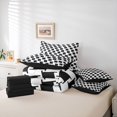 thumbnail image 6 of Manfei Abstract Rhombus Print 7pcs Bedding Comforter Set,Modern Geometric Queen Bedding Sets,White Black Queen Sheet Sets For Teens,Super Cozy Room Decor Reversible, 6 of 8