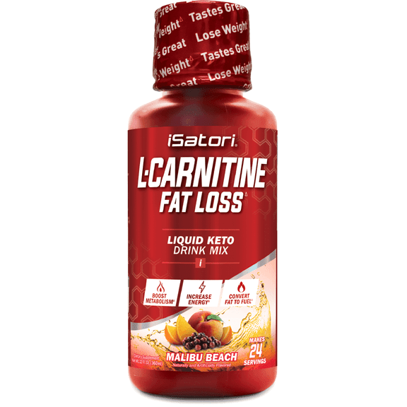 iSatori L-Concentrated Liquid Fat Burner and Metabolism Activator - Fat Loss fr Health and Fitness - Keto Friendly Weight Loss - Stimulant Free - Malibu Beach 1500mg (24 Servings)