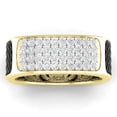 thumbnail image 2 of 1.55 Carat (ctw) 14K Gold Round Black & White Diamond Men's Micro Pave Fashion Ring 1 1/2 CT, 2 of 4