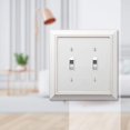 thumbnail image 3 of Placa de pared Amerelle Savannah de madera con doble palanca, color blanco envejecido, 3 of 7