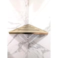 thumbnail image 4 of SereneDrains 316 Stainless Steel 9" Shower Corner Shelf Matte Gold Bathroom Triangle Foot Rest Prop Wall Mount Hardware Included, 4 of 7