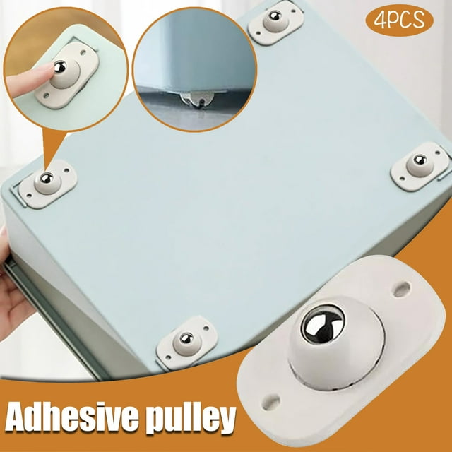 A Set Of 4PCS Storage Box Bottom Pulley Can Rotate 360 Degrees Small Wheels