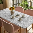 thumbnail image 3 of Grey Spring Floral Table Cloths for 6 Foot Rectangle Tables, Farmhouse Flowers Elegant Pastoral Patio Waterproof Elastic Fitted Tablecloths, Washable Rectangular Table Cover for Camping, 3 of 8