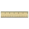Universal UNV59021 12 in. Long Standard Flat Wood Ruler with Double Metal Edge - Clear Lacquer Finish