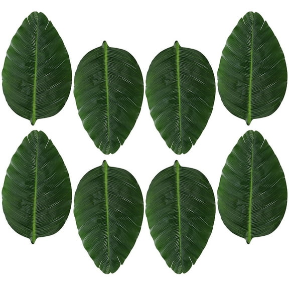 8 Pcs Place Mats Banana Leaf Placemats Party Mats 37.5x23x0.1cm Green