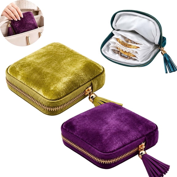 Travel Jewelry Case,Portable Soft Jewelry Bags, 6 Individual Pockets for Bangle Bracelets Earrings Necklace, Women Gifts